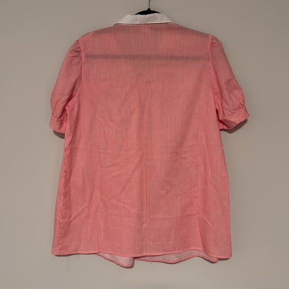 Vintage En Route cotton blend red/white striped top size 11/12 - Picture 4 of 5